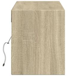 Berkfield Home TV Wall Cabinet with LED Lights Sonoma Oak 140x31x38 cm in Tan - Size: 140 x 31 x 38 cm - thumbnail 7