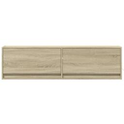 Berkfield Home TV Wall Cabinet with LED Lights Sonoma Oak 140x31x38 cm in Tan - Size: 140 x 31 x 38 cm - thumbnail 6