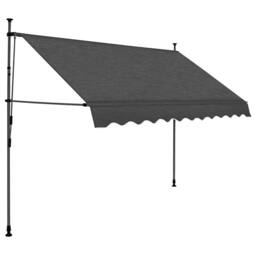 Berkfield Home Manual Retractable Awning with LED 300 cm Anthracite in Dark Grey - thumbnail 1