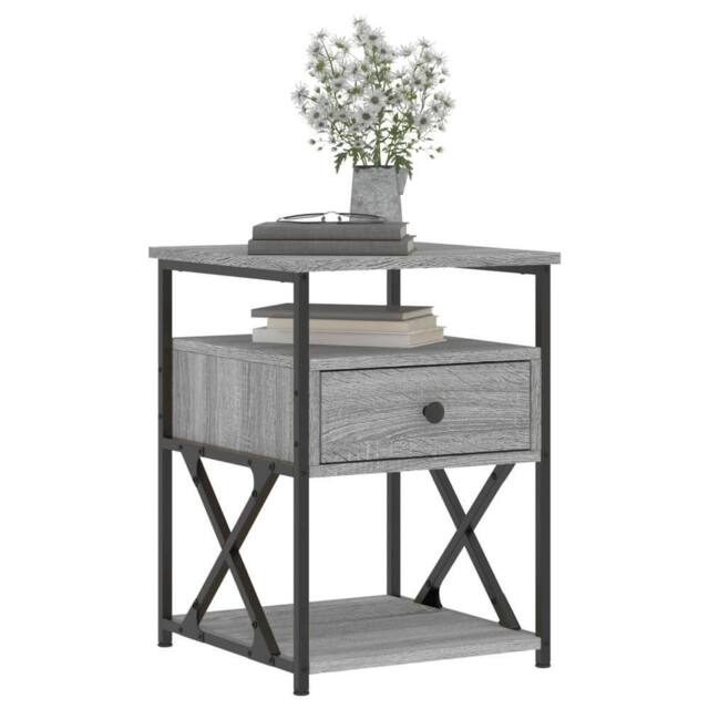 Berkfield Home Durable Bedside Cabinets 2 pcs Grey Sonoma 40x42x55 cm Engineered Wood - Size: 40 x 42 x 55 cm - image 1