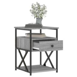 Berkfield Home Durable Bedside Cabinets 2 pcs Grey Sonoma 40x42x55 cm Engineered Wood - Size: 40 x 42 x 55 cm - thumbnail 4