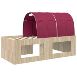 Berkfield Home Bed with Tunnel 3 pcs Sonoma Oak & Red Engineered Wood in Brown - thumbnail 8