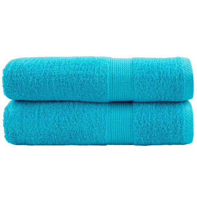 Berkfield Home Premium Hand Towels SOLUND 2 pcs Turquoise 50x100 cm 600 gsm in Blue - image 1