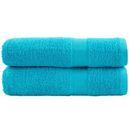 Berkfield Home Premium Hand Towels SOLUND 2 pcs Turquoise 50x100 cm 600 gsm in Blue