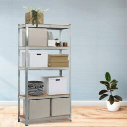 Kelvenix 5 Tier Racking Shelf Heavy Duty Garage Shelving in Silver - Size: 10000mm x 520mm - thumbnail 4