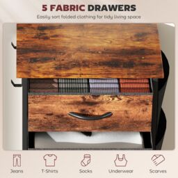 HOMCOM Fabric Chest of Drawers, 8 Drawer Dresser for Bedroom in Brown - Size: Small - thumbnail 4