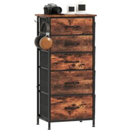 HOMCOM Fabric Chest of Drawers, 8 Drawer Dresser for Bedroom in Brown - Size: Small - thumbnail 2