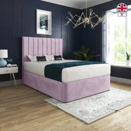 Casani Limpsfield Upholstered Pink Soft Velvet Designer Bed Frame - Size: Double - thumbnail 5