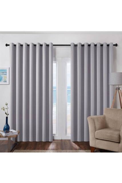 Garden Sanctuary Light Grey High Precision Blackout Curtains with Stainless Steel Grommets, 229cm W x 229 cm H - image 1