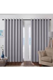 Garden Sanctuary Light Grey High Precision Blackout Curtains with Stainless Steel Grommets, 229cm W x 229 cm H - thumbnail 1