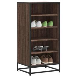 Berkfield Home Shoe Rack Brown Oak 48x38x97.5 cm Engineered Wood - thumbnail 2