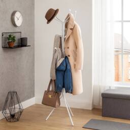 NESTLUNE Free-Standing Steel Coat Rack - White - thumbnail 4