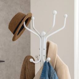 NESTLUNE Free-Standing Steel Coat Rack - White - thumbnail 5