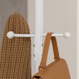 NESTLUNE Free-Standing Steel Coat Rack - White - thumbnail 6
