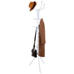 NESTLUNE Free-Standing Steel Coat Rack - White - thumbnail 1