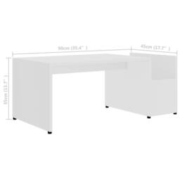 Berkfield Home Coffee Table White 90x45x35 cm Engineered Wood - Size: 90 x 45 x 35 cm - thumbnail 6