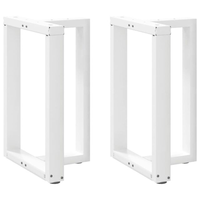 Berkfield Home Dining Table Legs T-Shaped¬†2 pcs White 50x35x(72-73) cm Steel - image 1