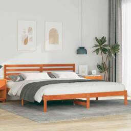 Berkfield Home with Headboard Wax brown 180 x 200 cm Solid pine wood - thumbnail 2