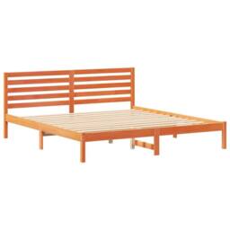 Berkfield Home with Headboard Wax brown 180 x 200 cm Solid pine wood - thumbnail 1
