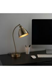 Netlighting Franklin Task Table Lamp Antique Brass Plate in Gold - thumbnail 2