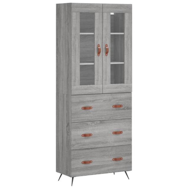 Berkfield Home Highboard Grey Sonoma 69.5x34x180 cm Engineered Wood - image 1