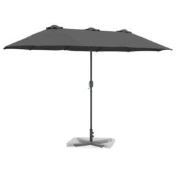Berkfield Home Modern Garden Parasol Folding Anthracite 380 x 196 x 235 cm in Dark Grey - thumbnail 1