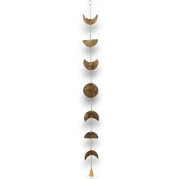 KDMD Indian Chimes - Brass Moon Phases Drop with Bell in Gold