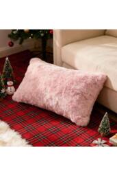 Living and Home Plush Throw Pillow Cover Pillowcase in Pink - thumbnail 3