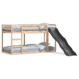 Berkfield Home Bunk Bed with Slide&Ladder without Mattress 90x190 cm Single in Brown - thumbnail 2