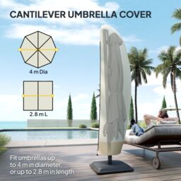 OUTSUNNY Parasol Cover, Patio Cantilever Cover, Banana Umbrella Cover in Beige - thumbnail 4