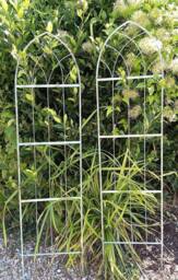 Inspirational Gifting Pair of Verdigris Arched Trellis in Green - thumbnail 2
