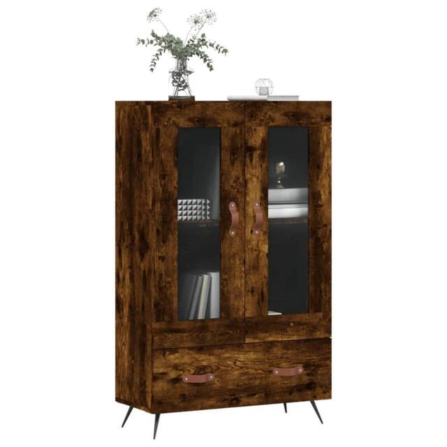 Berkfield Home Highboard Smoked Oak 69.5x31x115 cm Engineered Wood in Brown - image 1