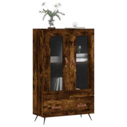 Berkfield Home Highboard Smoked Oak 69.5x31x115 cm Engineered Wood in Brown - thumbnail 1