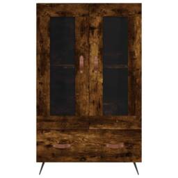 Berkfield Home Highboard Smoked Oak 69.5x31x115 cm Engineered Wood in Brown - thumbnail 6