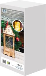 Netagon Battery Powered Pre-Lit Wooden Christmas Lantern in Brown - thumbnail 7