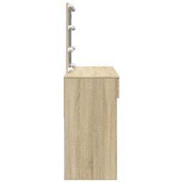 Berkfield Home Dressing Table with LED Sonoma Oak 100x40x130 cm in Brown - Size: 100 x 40 x 130 cm - thumbnail 6