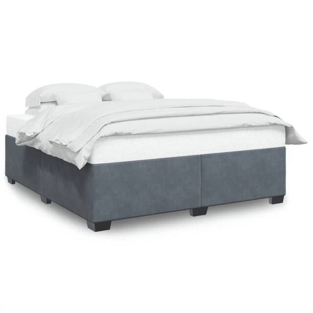Berkfield Home Bed Frame without Mattress Dark Grey¬†Super King Velvet in Grey - Size: Super King - image 1