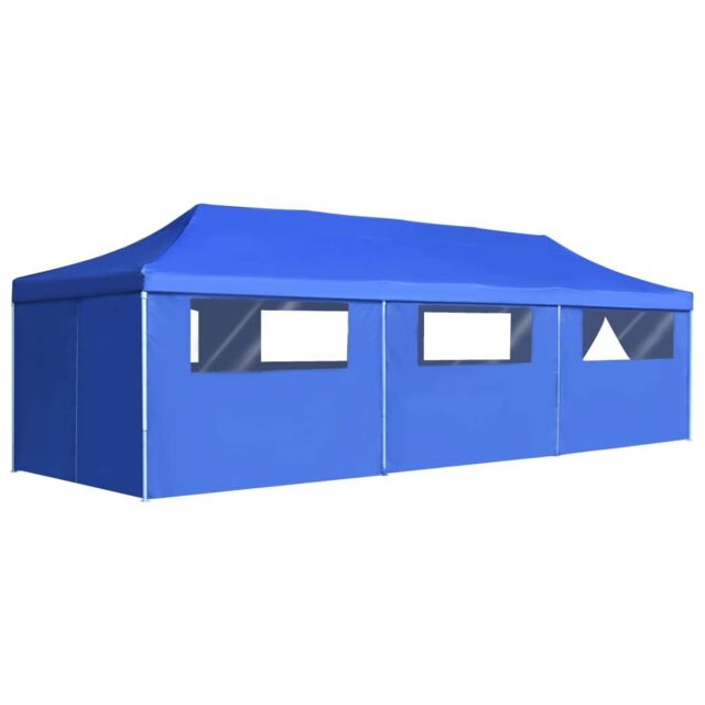 Berkfield Home Folding Pop-up Party Tent with 8 Sidewalls 3x9 m Blue - image 1