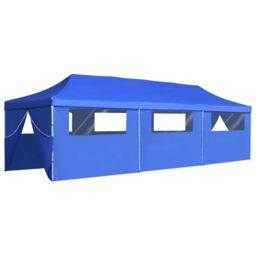 Berkfield Home Folding Pop-up Party Tent with 8 Sidewalls 3x9 m Blue - thumbnail 2