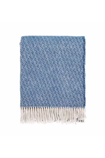 Murmur 'Cara' Wool Throw in Blue - Size: 130 cm x 170 cm - image 1