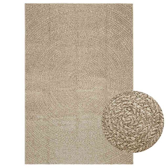 Berkfield Home Rug ZIZUR Beige 140x200 cm Jute Look Indoor & Outdoor - Size: Medium - image 1
