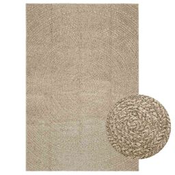Berkfield Home Rug ZIZUR Beige 140x200 cm Jute Look Indoor & Outdoor - Size: Medium - thumbnail 1