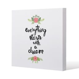Benjamin Tate Design Everything starts with a dream (Canvas Print) / 101 x 101 x 4cm in Natural - Size: 101 x 101 x 4 cm - thumbnail 1