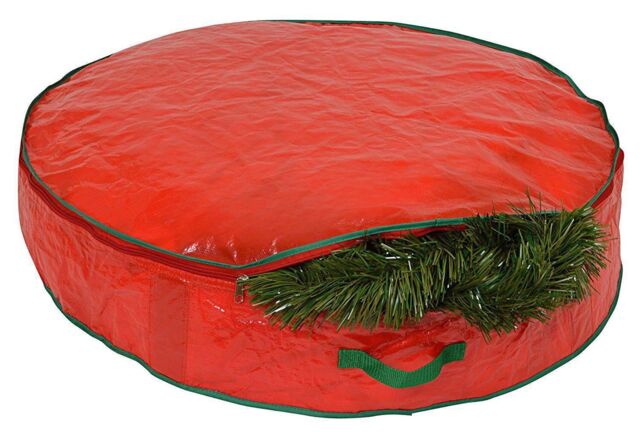 Shatchi Christmas Wreath & Garland Storage Bag - Durable 60x20cm Design in Red - Size: 60x20 cm - image 1
