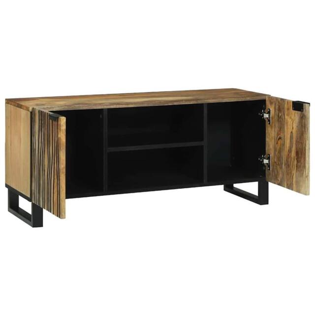 Berkfield Home TV Cabinet, 105 x 33.5 x 46 cm, made from solid mango wood & en in Beige - Size: 105 x 33.5 x 46 cm - image 1