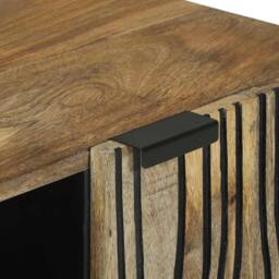 Berkfield Home TV Cabinet, 105 x 33.5 x 46 cm, made from solid mango wood & en in Beige - Size: 105 x 33.5 x 46 cm - thumbnail 7