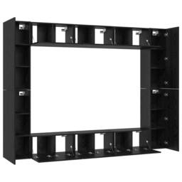 Berkfield Home TV Cabinet with Shelf 10 pcs Black oak Medium 30.5 x 30 x 90 cm - thumbnail 7