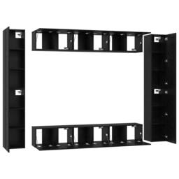 Berkfield Home TV Cabinet with Shelf 10 pcs Black oak Medium 30.5 x 30 x 90 cm - thumbnail 5