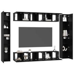 Berkfield Home TV Cabinet with Shelf 10 pcs Black oak Medium 30.5 x 30 x 90 cm