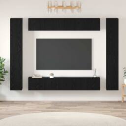 Berkfield Home TV Cabinet with Shelf 10 pcs Black oak Medium 30.5 x 30 x 90 cm - thumbnail 2